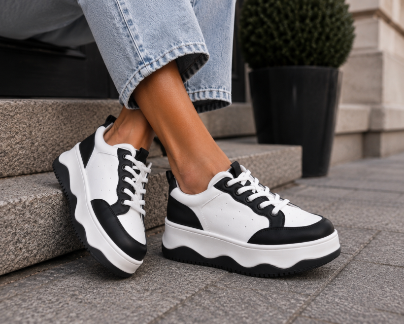 WYPRZEDAŻ Sneakersy damskie sportowe GOODIN GD-SZ-022 skóra grubsza 