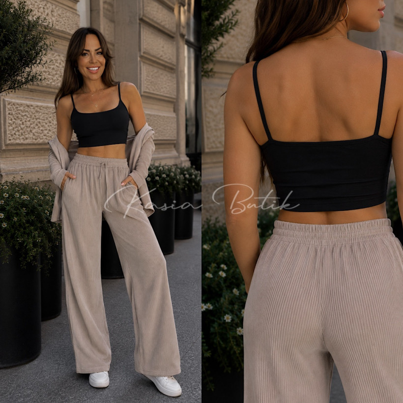Crop Top Bawełniany Modelujący Push Up Millagro Czarny