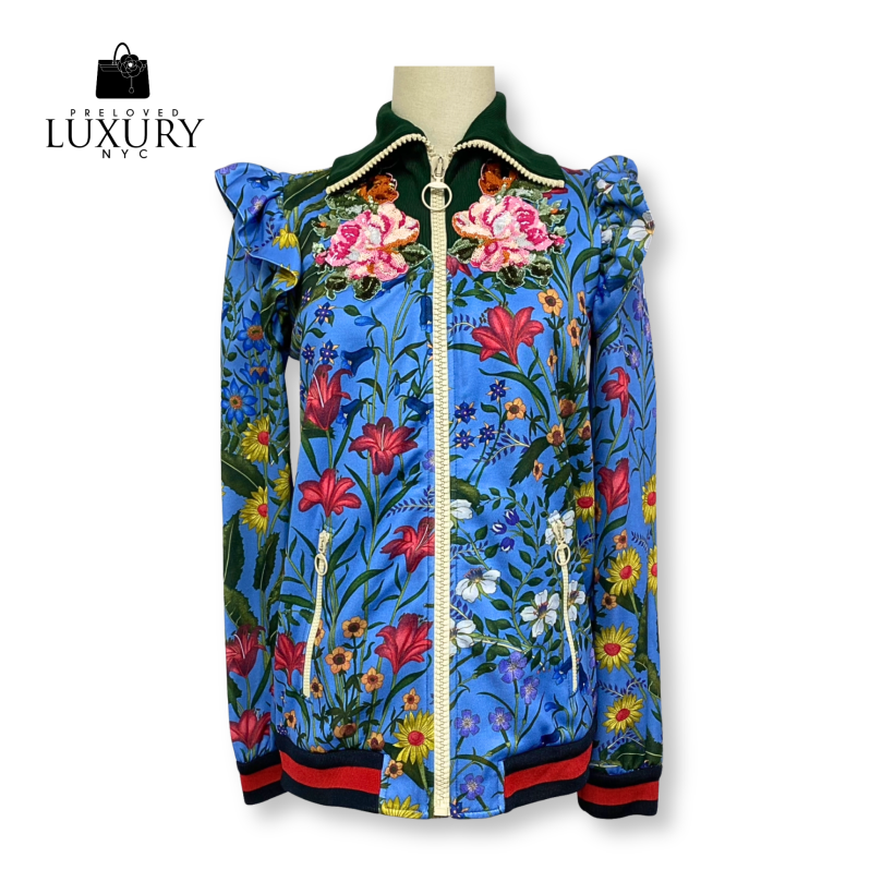 GUCCI Floral Sequin Ruffle Jacket (479536)