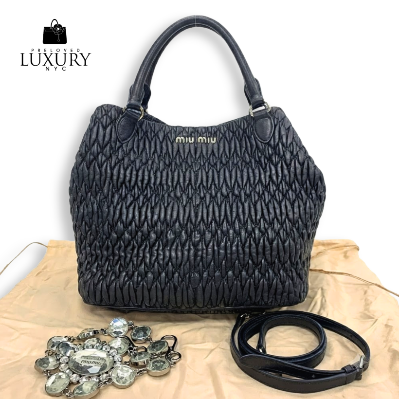 MIU MIU Gather Matelassé Nappa Crystal Bag (RN0896)