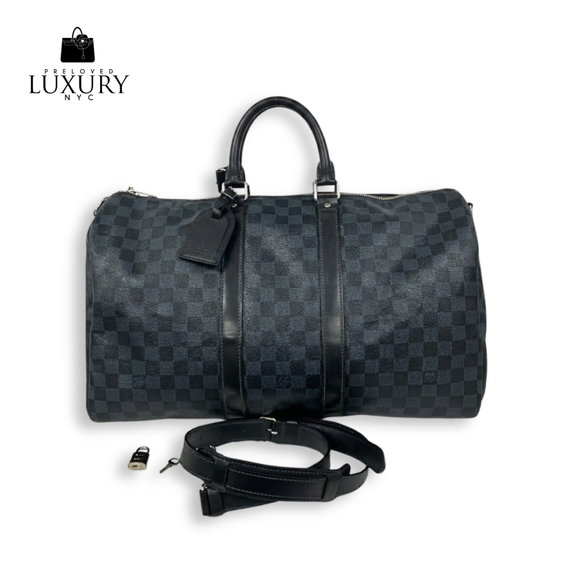 LOUIS VUITTON Damier Cobalt Keepall Bandoulière 45 (N41349)