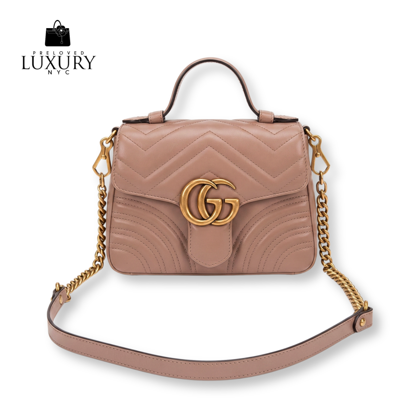 GUCCI GG Marmont Mini Chain Top Handle Bag (547260)