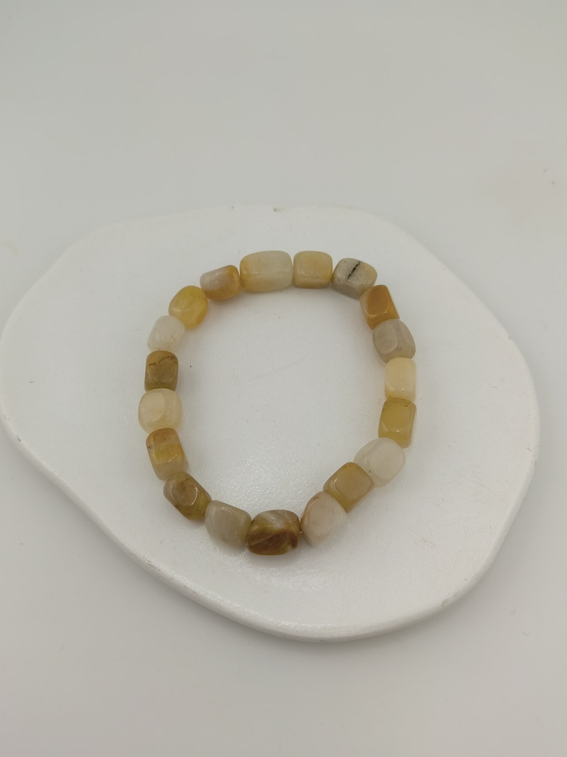Bransoletka żółty jadeit