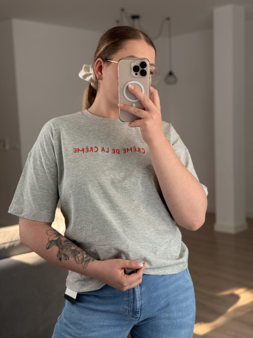 ICHI | T-shirt z nadrukiem 95% bawełna, 5% wiskoza | (S/M)