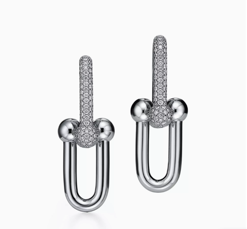 OVAL PAPERCLIP LINK EARRINGS
