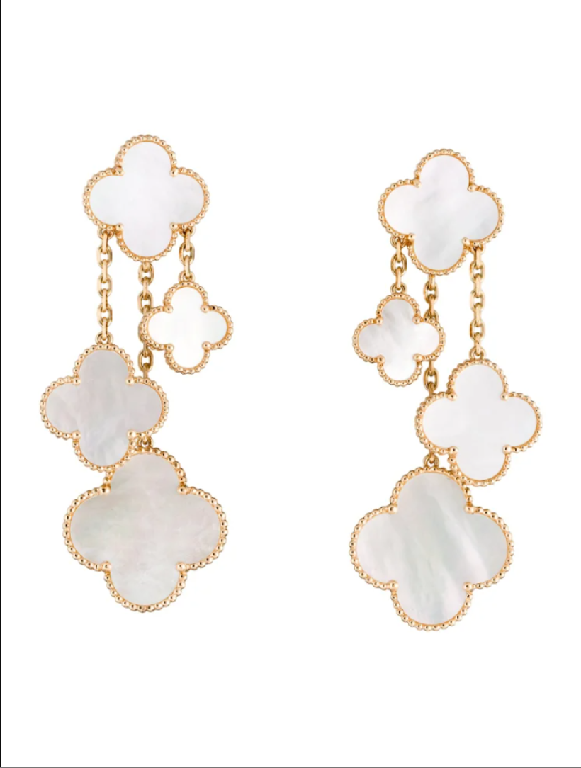 FOUR-CLOVER DANGLE EARRINGS