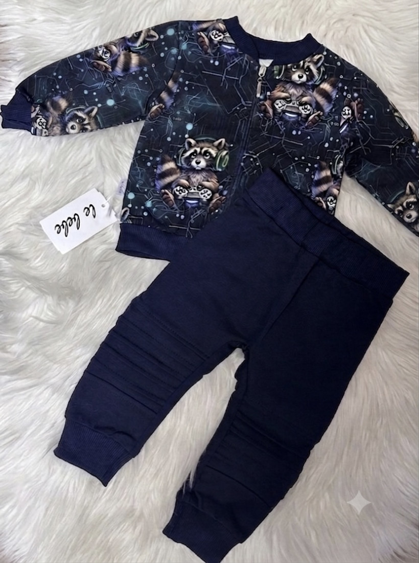 DRES PRINT SZOP GRACZ BLUZA ROZPINANA  + SPODNIE  LE BEBE