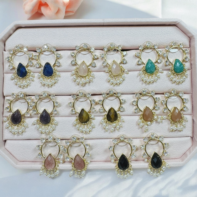 Boucles d’oreilles pierres naturelles 