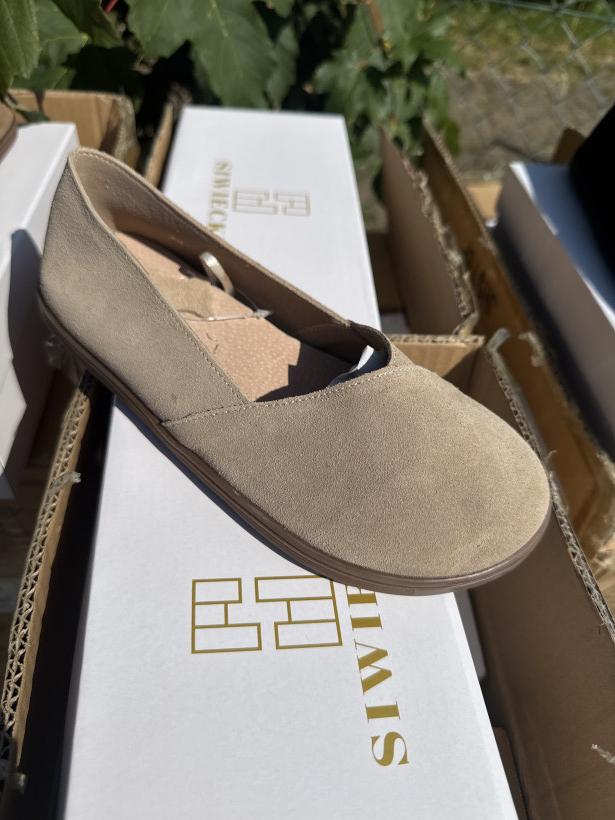Siwy 9 balerina ze skóry naturalnej Siwiecki JH610P khaki 