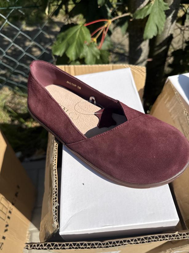 Siwy 12 balerina ze skóry naturalnej Siwiecki JH610P wine