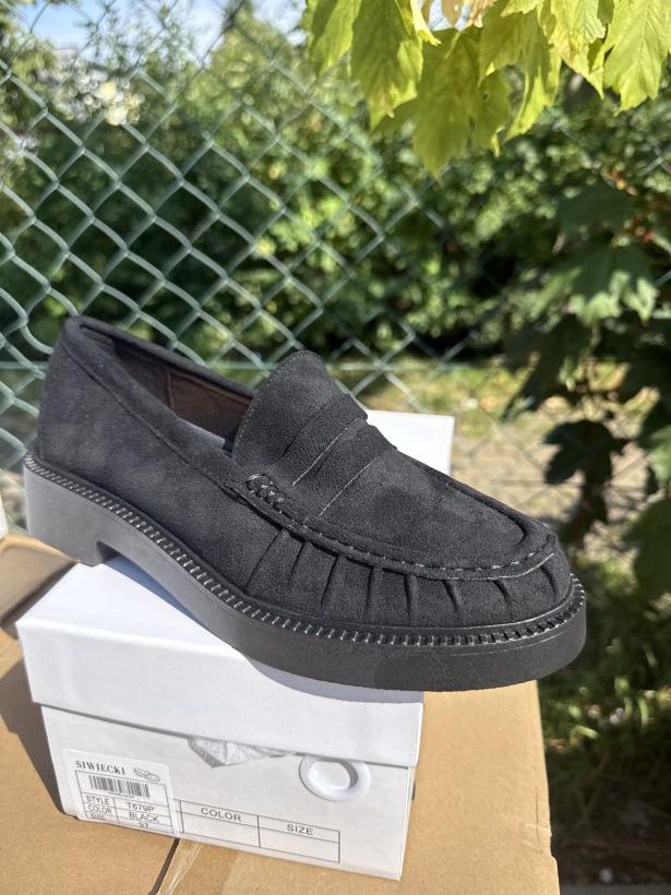 Siwy 13 worker czarny skóra naturalna Siwiecki T679P black