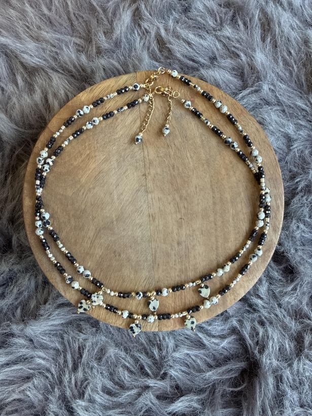 N DAL CZARNA CYRKONIA CHOKER 