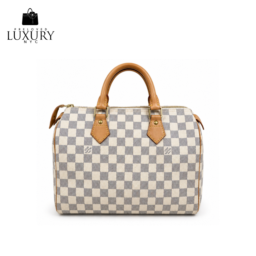 LOUIS VUITTON Damier Azur Speedy 30 Bag