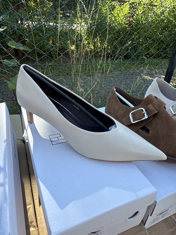 Siwy 15 czółenko obcas beżowy LL-409P beige