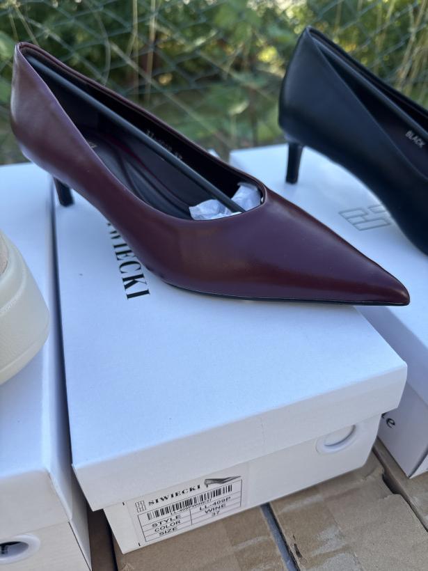 Siwy 18 czółenko bordo obcasik LL-409P wine