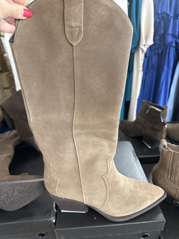 Siwiecki 7 kowbojka wysoka beżowa skóra naturalna NC1361K khaki 