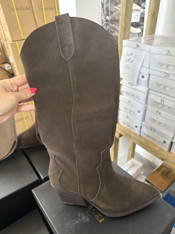 Siwiecki 9 kowbojka wysoka skóra naturalna brąz NC1361K brown