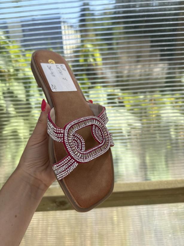 Letni 7 laczek cyrkonie Hermeska Sweet Shoes WS-61 Fushia