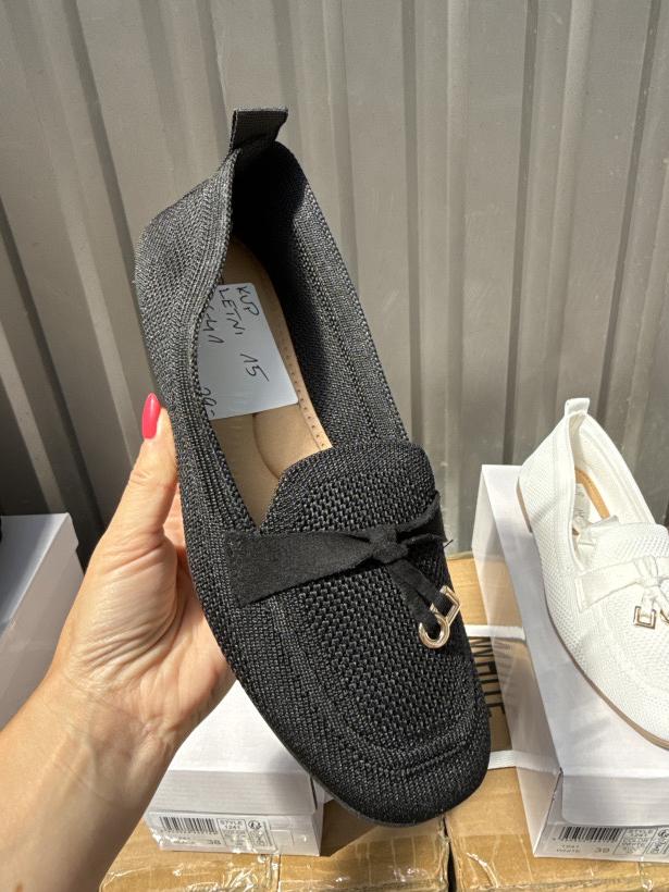 Letni 15 balerina czarna ozdoba 1241 black 