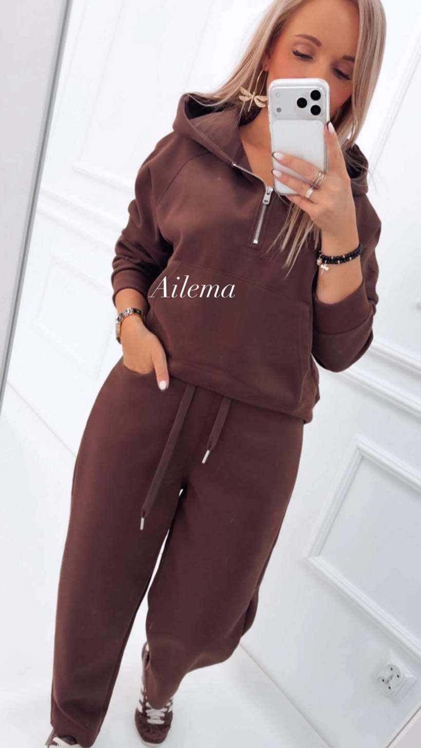 Bluza dresowa ITAIMASKA L7123-24 czekolada