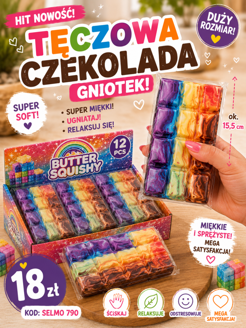 gniotek czekolada kolor