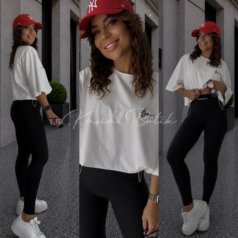 T-shirt Bawełniany BM Troczki Biały