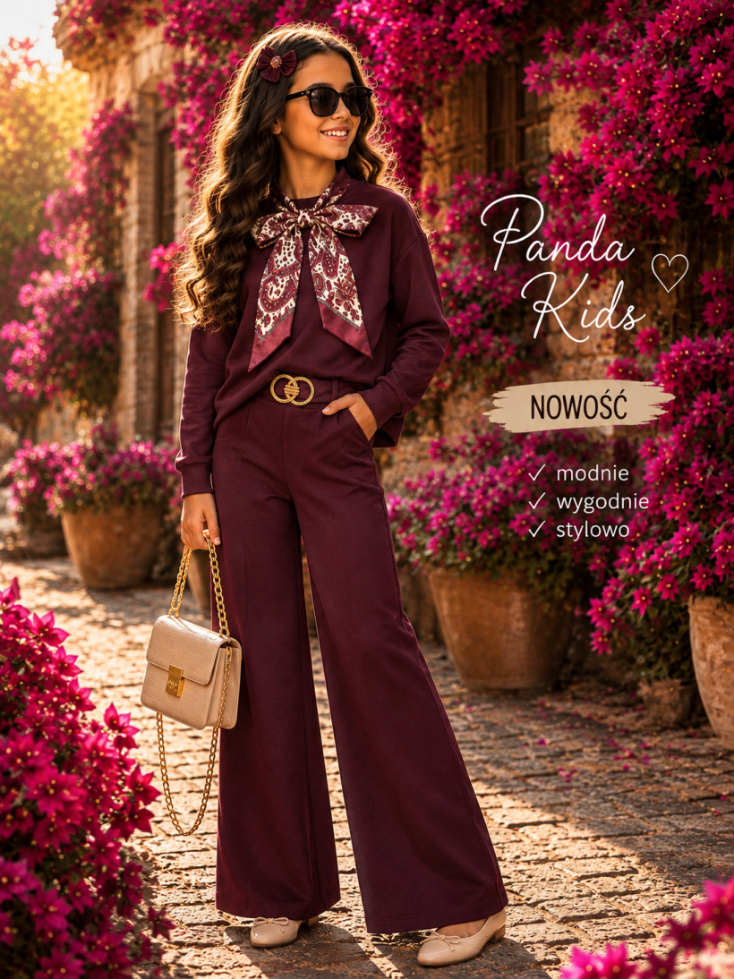 Bluza masełko apaszka bordo