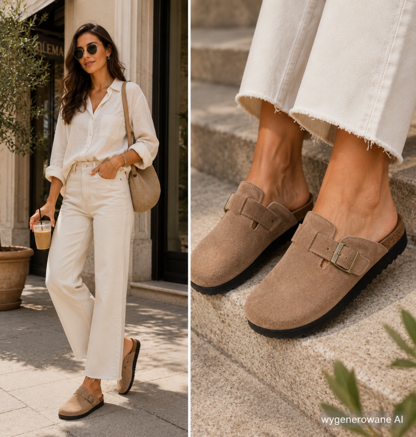 WYPRZEDAZ Klapki damskie barefoot GOODIN SW-2662 skóra zamsz miękkie wygodne