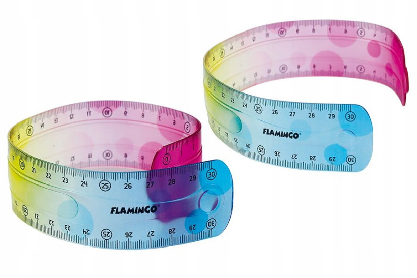 Linijka flexi elastyczna tęczowa 30 cm Flamingo
