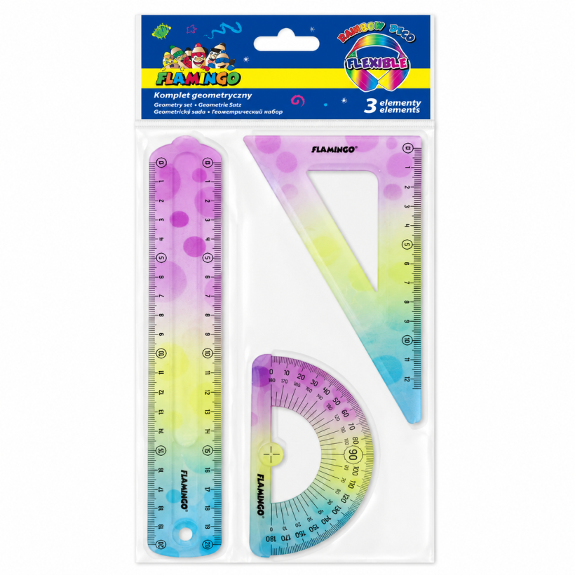 Zestaw geometryczny Flamingo Flexi – 3 elementy
