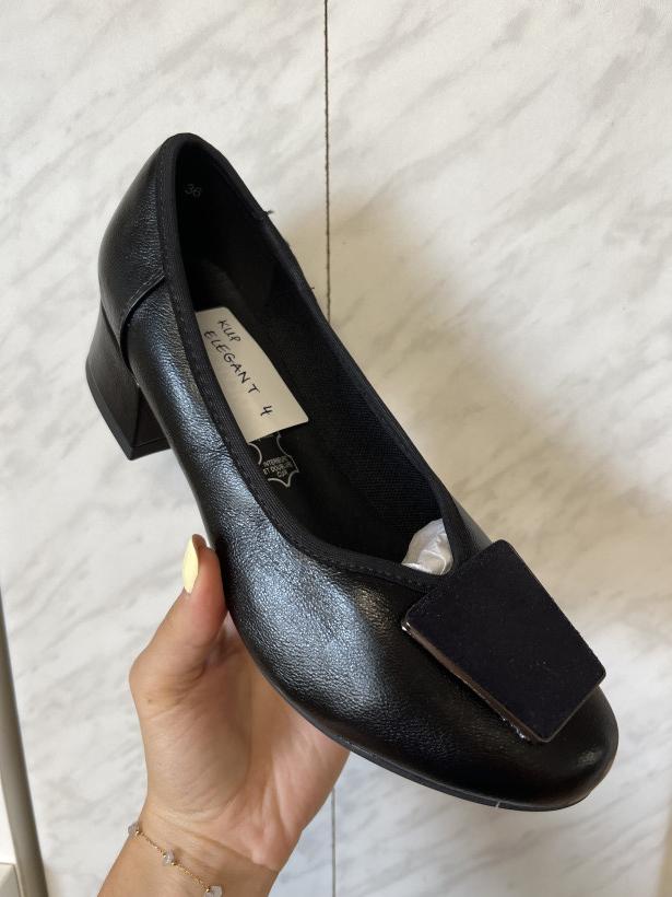 ELEGANT 4 obcas daszyński sa279-1 black czarny obcas lico z ozdobą trapezem