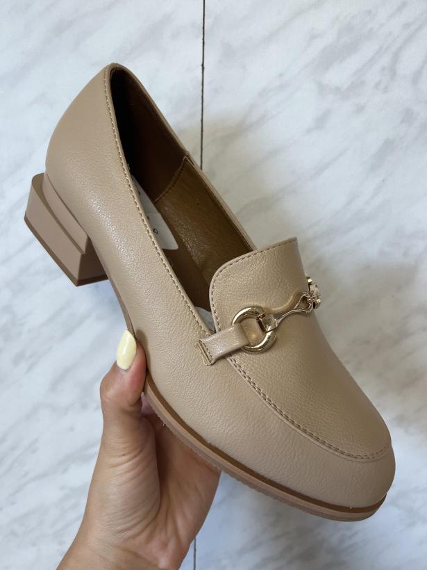 ELEGANT 8 mokasyn daszyński sa267-7 beige beżowy mokasyn lico z wędzidłem