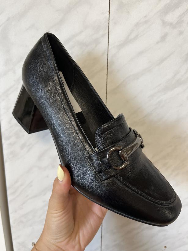 ELEGANT 11 mokasyn jezzi rmr25141-3 black czarny mokasyn lico na klocku z wędzidłem