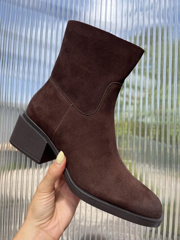 JESIENIARA 4 botek inia 9624 Brown skóra brązowy botek na klocku 
