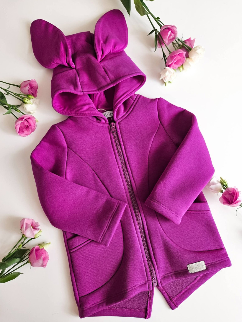 BLUZA OCIEPLANA KRÓLICZEK ORCHIDEA HELEN (wykonana z grubej dresówki drapanej 320g/m2)