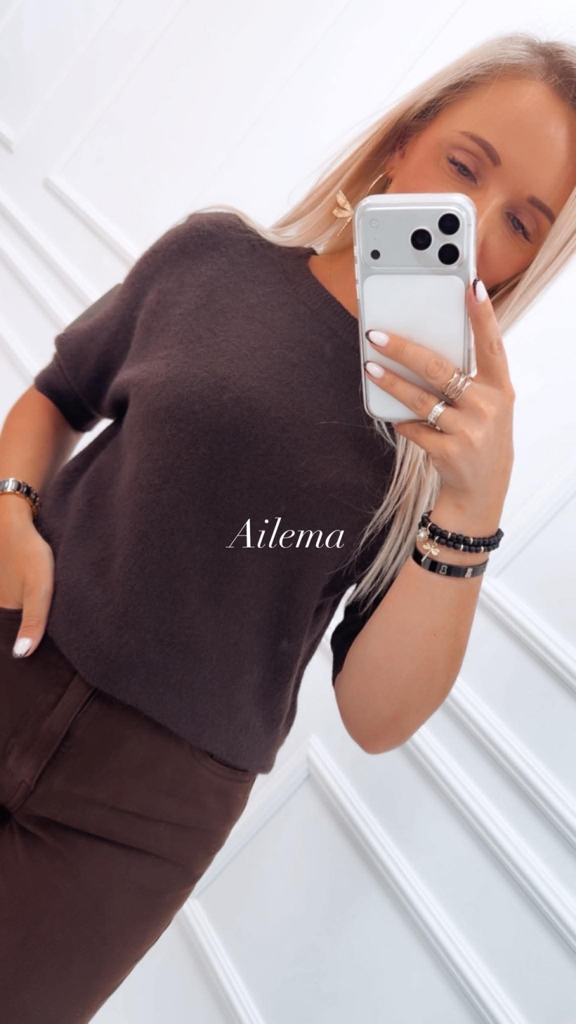 Klasyczny sweterek SW395 baby alpaka