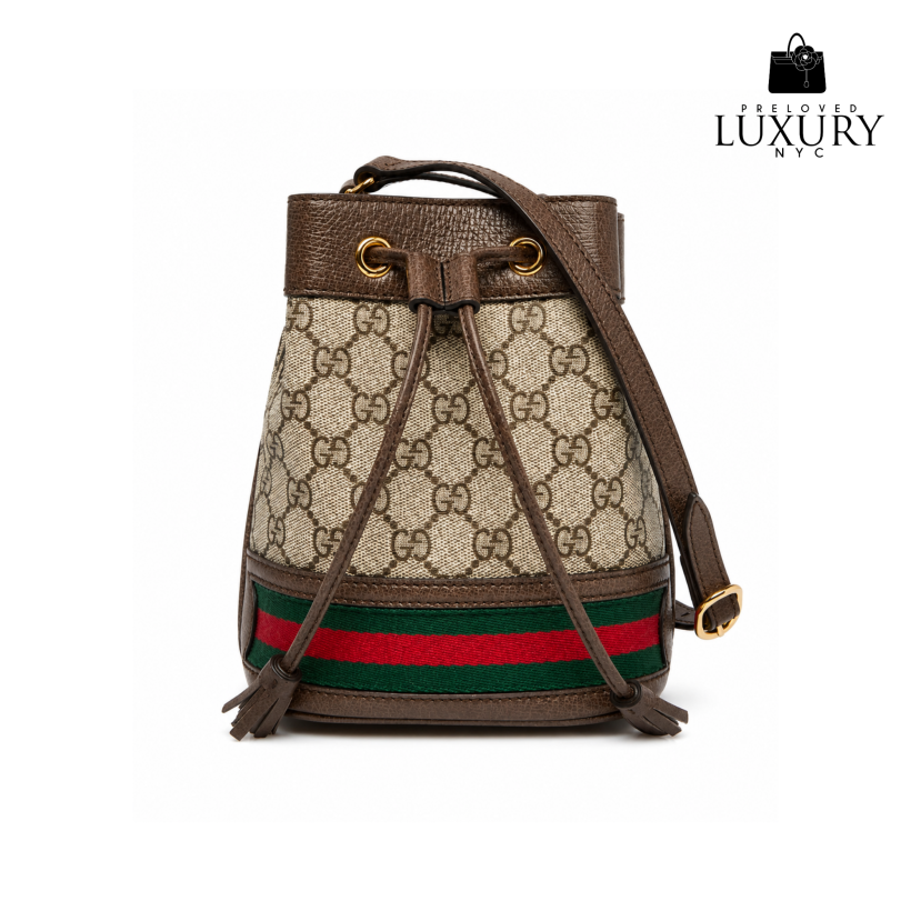 GUCCI Ophidia Monogram Bucket Bag
