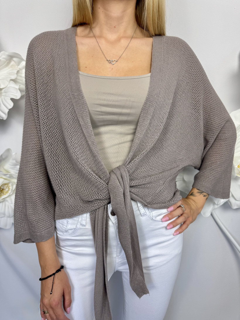 Sweter 1127 narzutka sweterkowa z wiązaniem