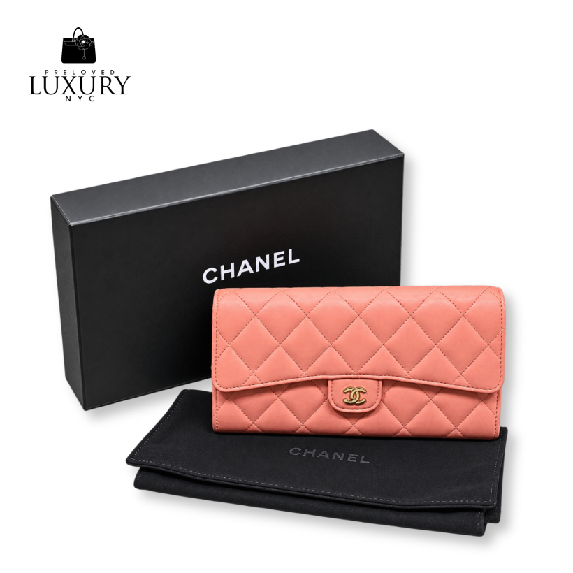 CHANEL Matelassé Coco Mark Long Wallet