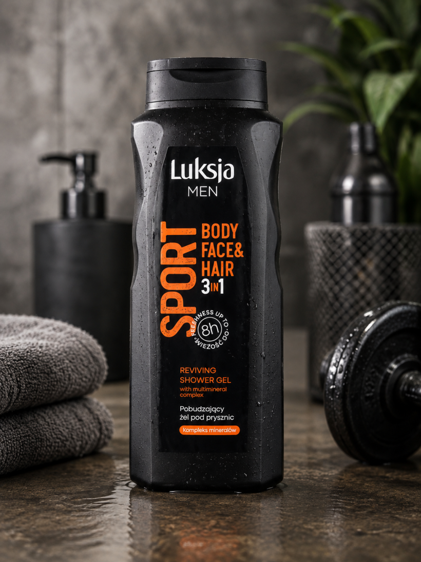 Luksja Men Sport Body Face & Hair 3w1 – żel pod prysznic 500 ml