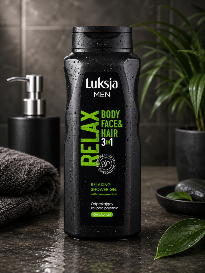 Luksja Men Relax Body Face & Hair 3w1 – żel pod prysznic 500 ml