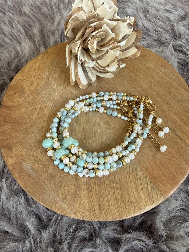 Br larimar perły 