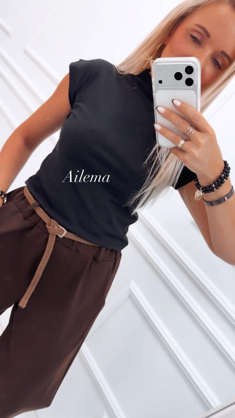 Bluzka prążek 3214 półgolf