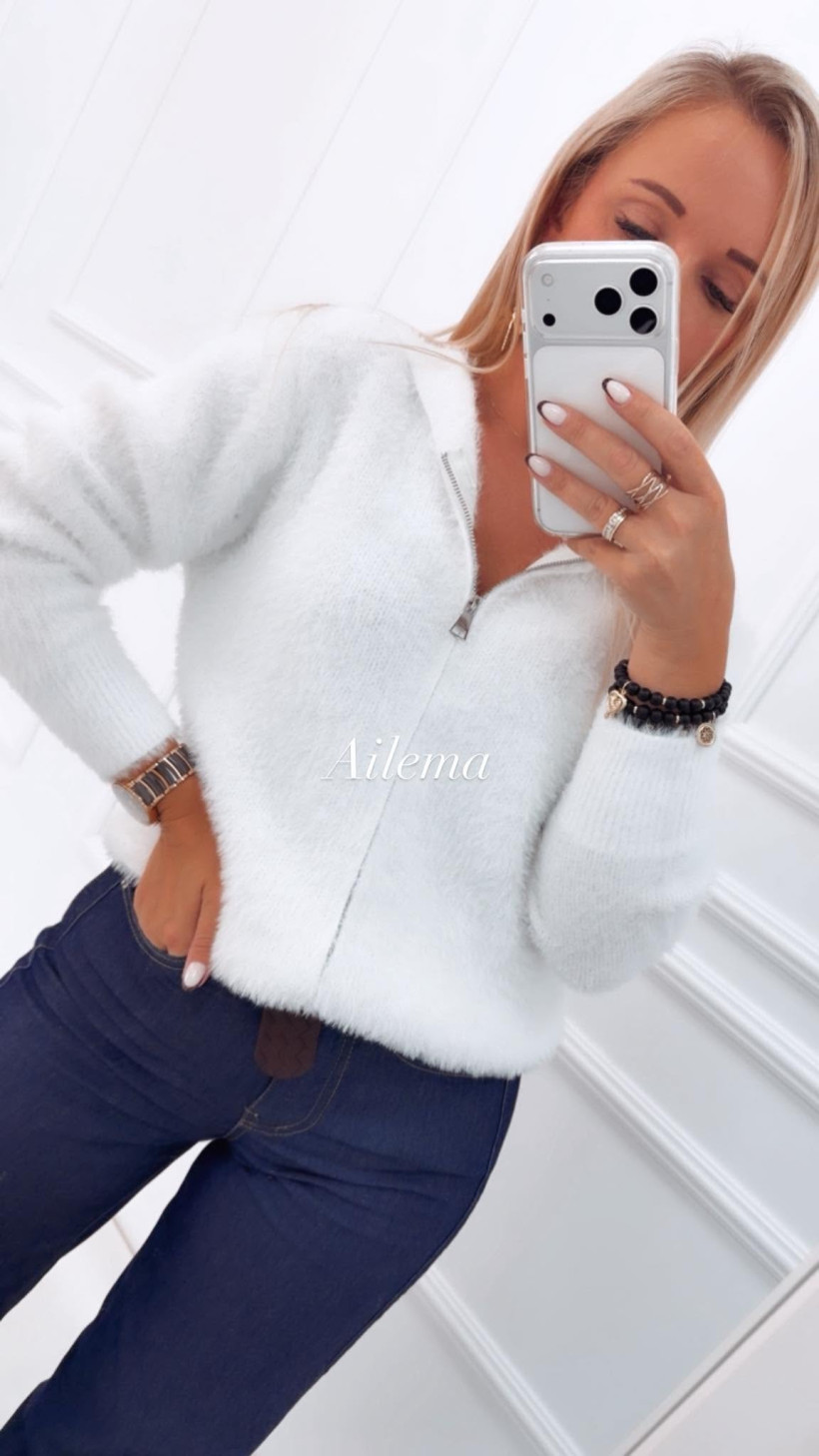 Bluza alpaka z kapturem 2215 zapinana na zamek