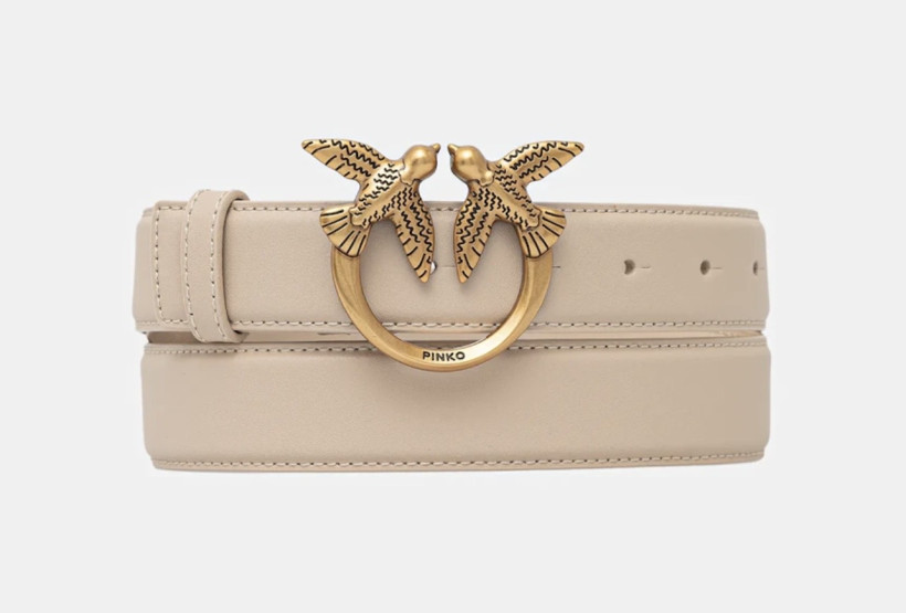 Pasek Pinko Love Berry H3 Belt Low PLLT 100125 A0F1 beżowy