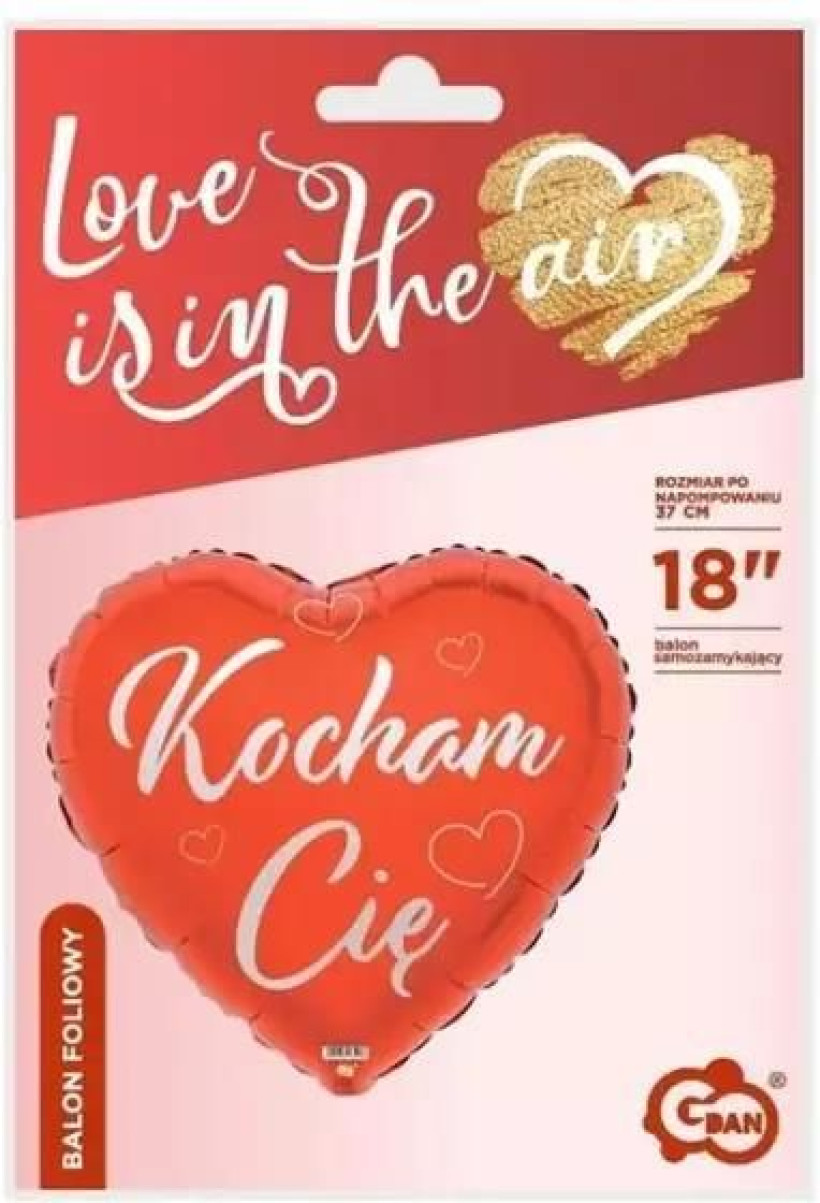 Balon serce 4szt Walentynkowy Kocham Cię
