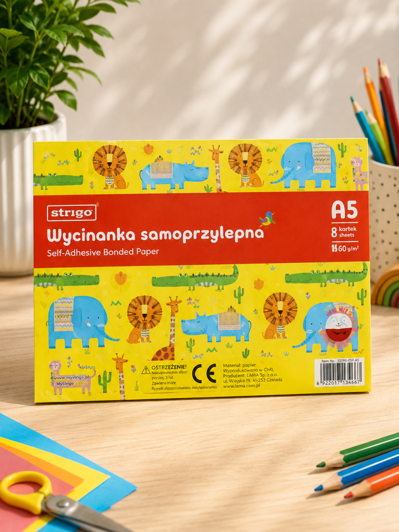Schemat Wycinanka Samoprzylepna Kolorowa A5 8 Kartek 80 g/m²