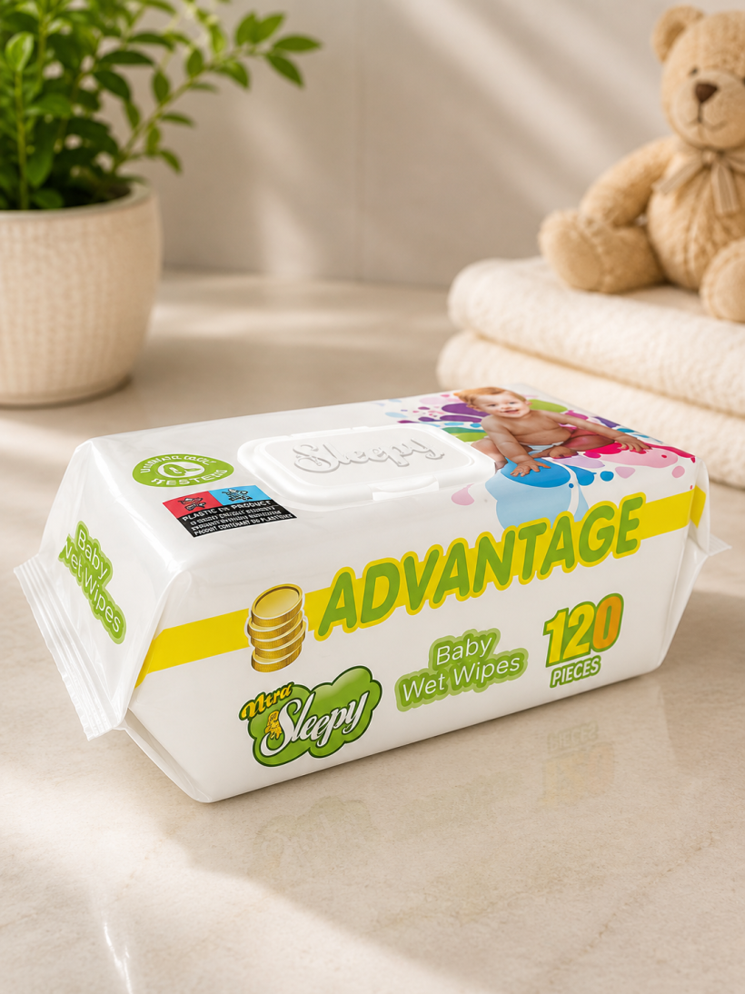 Sleepy Advantage Chusteczki Nawilżane dla Dzieci 120 szt. 22x8,5 cm