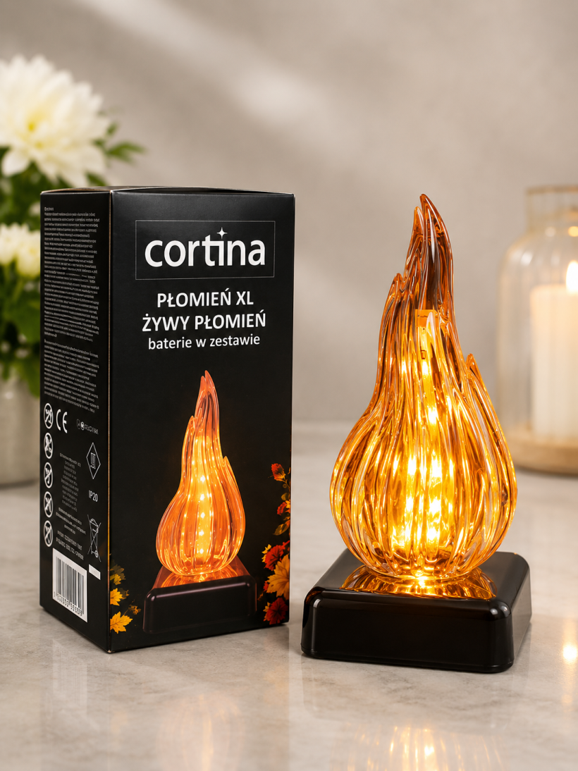 Cortina Płomień XL LED Efekt Żywego Płomienia 16 cm 2xAA