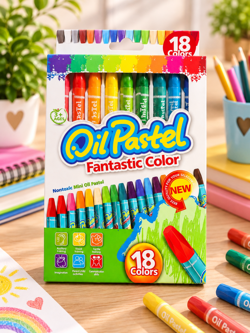 Pastele Olejne Kolorowe Oil Pastel Zestaw 18 Kolorów